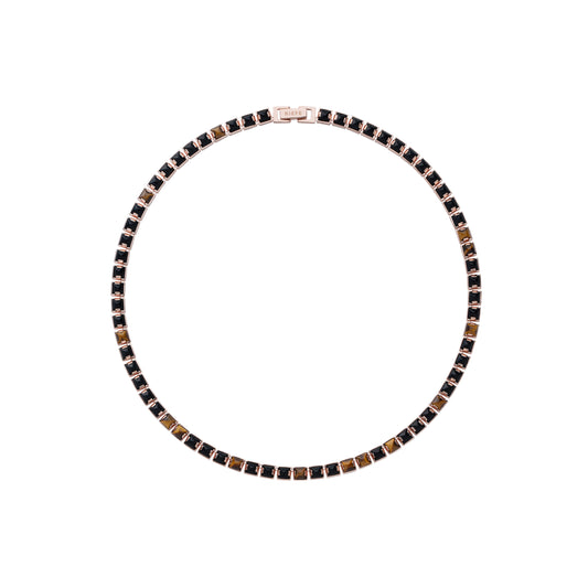 Arc Necklace_SV925 × Black Onyx × Tiger Eye