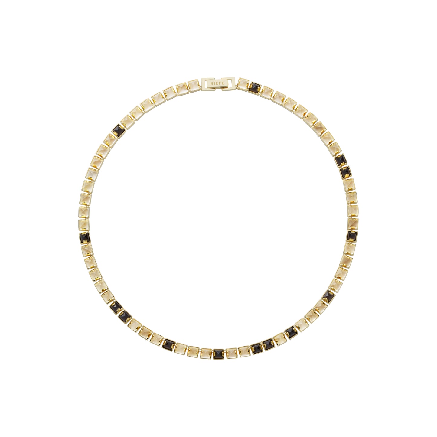 Arc Necklace_SV925 × Smoky Quartz × Moon Stone