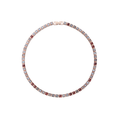 Arc Necklace_SV925 × Gray Moon Stone × Garnet
