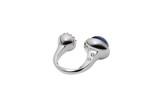 Celeste Ring_SV925 × Lapis Lazuli × White Dia 0.82ct