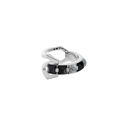 Arc Ring_SV925 × Black Spinel×  Howlite