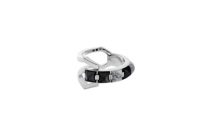 Arc Ring_SV925 × Black Spinel×  Howlite