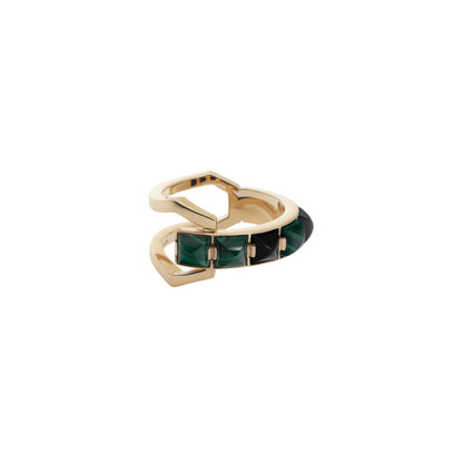 Arc Ring_SV925 × Malachite×  Black Onyx