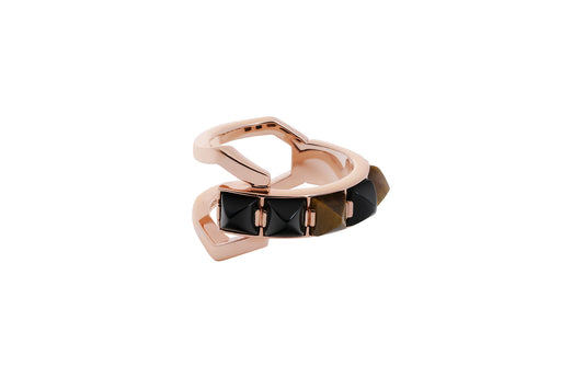 Arc Ring_SV925 × Black Onyx × Tiger Eye