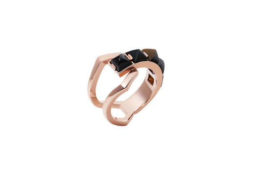 Arc Ring_SV925 × Black Onyx × Tiger Eye