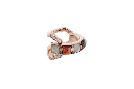 Arc Ring_PG × Gray Moon Stone × Garnet