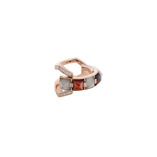 Arc Ring_PG × Gray Moon Stone × Garnet