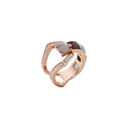 Arc Ring_PG × Gray Moon Stone × Garnet