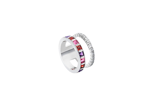 Alignment Ring_WG × Pink Tourmaline × Garnet × Amethyst