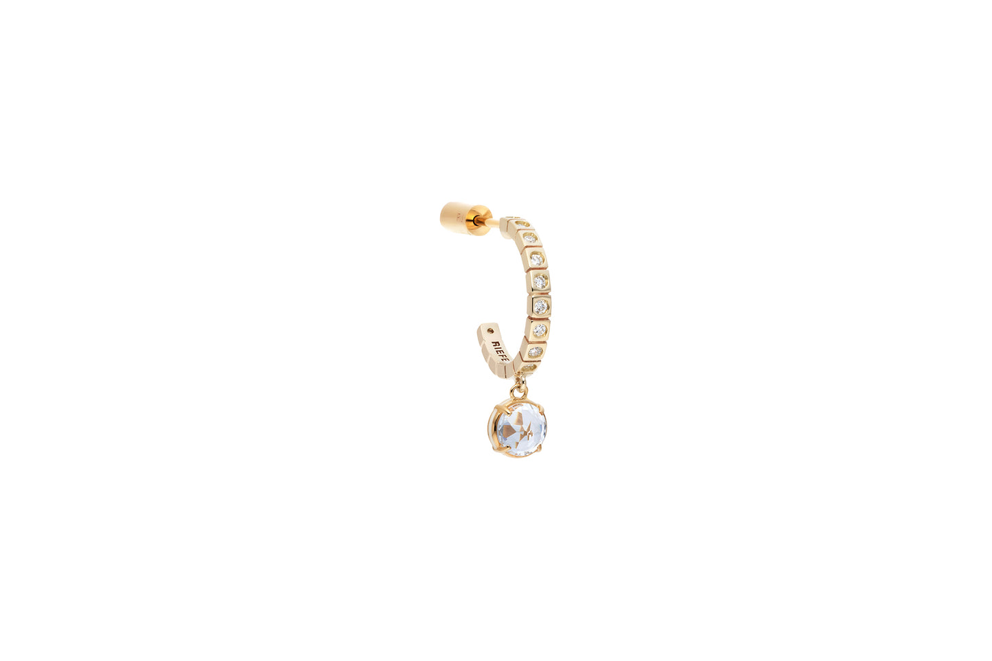 Veer Earring_YG × White Topaz