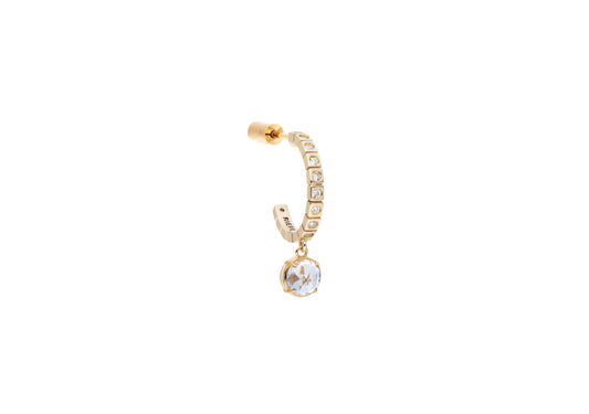 Veer Earring_YG × White Topaz