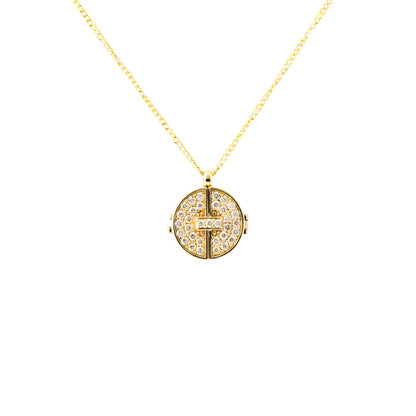 Axis Pendant_YG × White Dia 0.23ct