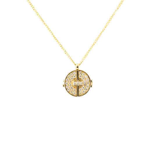 Axis Pendant_YG × White Dia 0.23ct