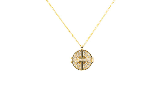 Axis Pendant_YG × White Dia 0.23ct