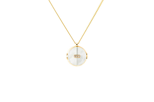 Axis Pendant_YG × Mother of Pearl