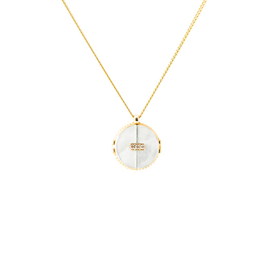 Axis Pendant_YG × Mother of Pearl