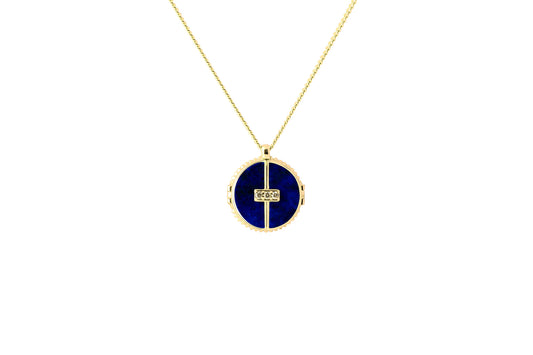 Axis Pendant_YG × Lapis Lazuli