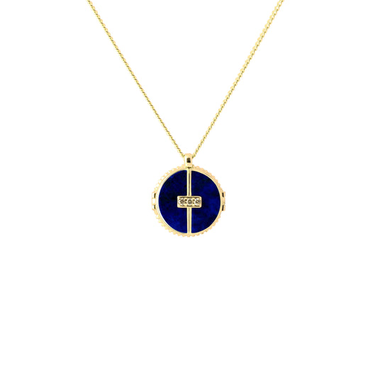 Axis Pendant_YG × Lapis Lazuli