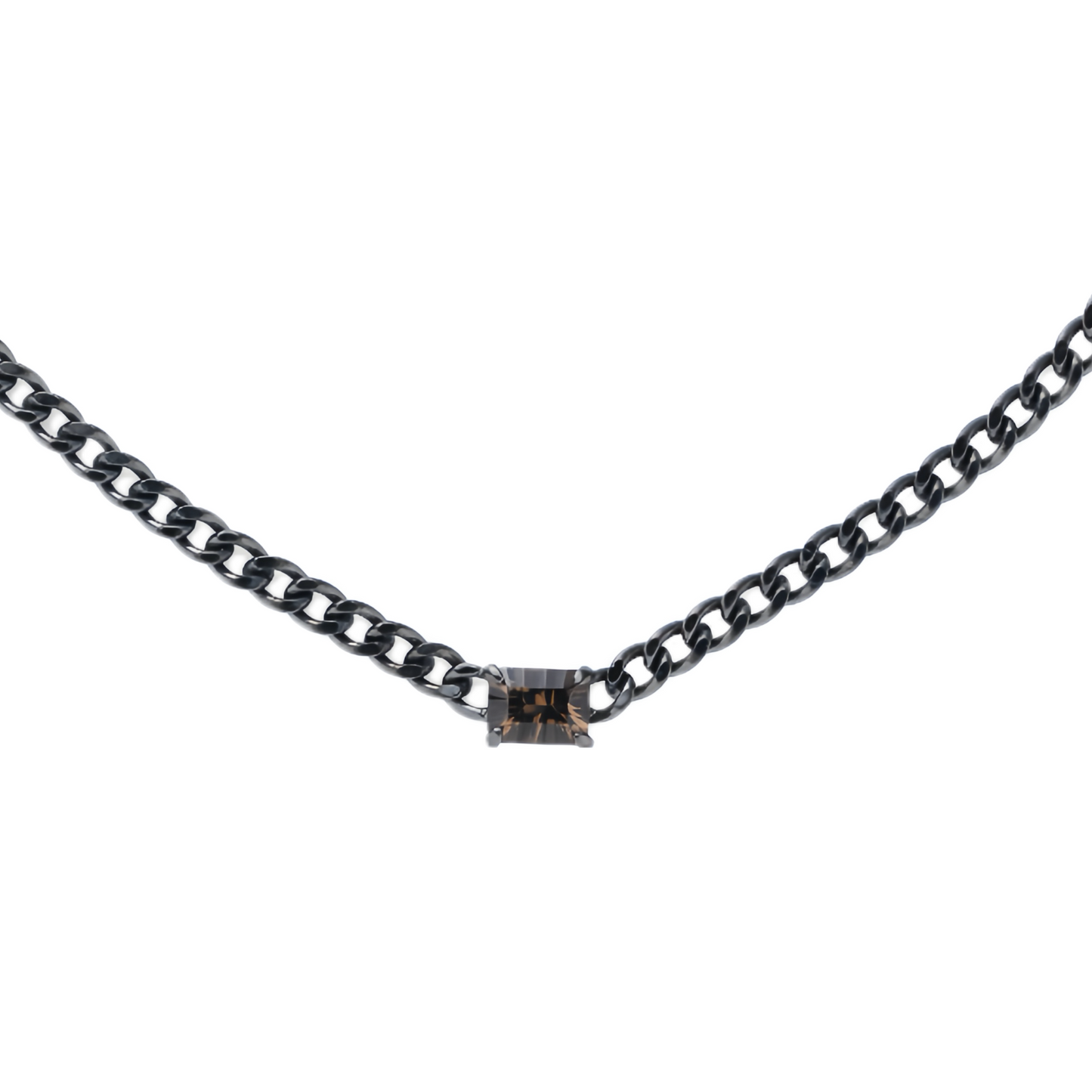 Incomplete Necklace_SV925 × Smoky Quartz