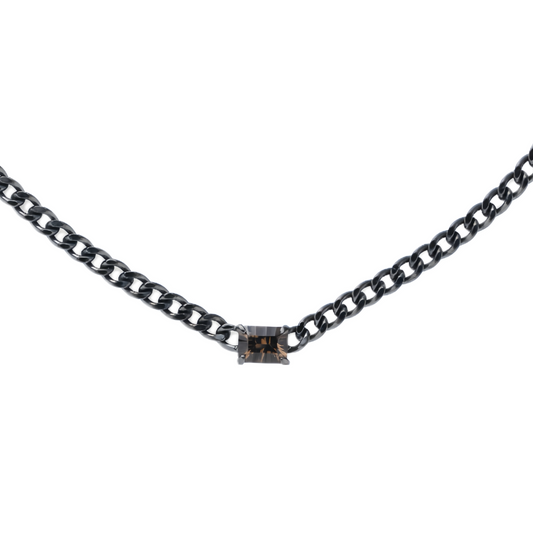 Incomplete Necklace_SV925 × Smoky Quartz