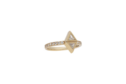 Attack Ring_YG × White Dia 0.35ct