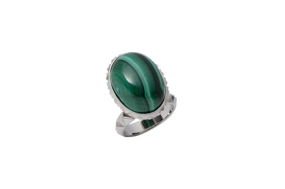 Rugged Tablet Ring_SV925 × Malachite