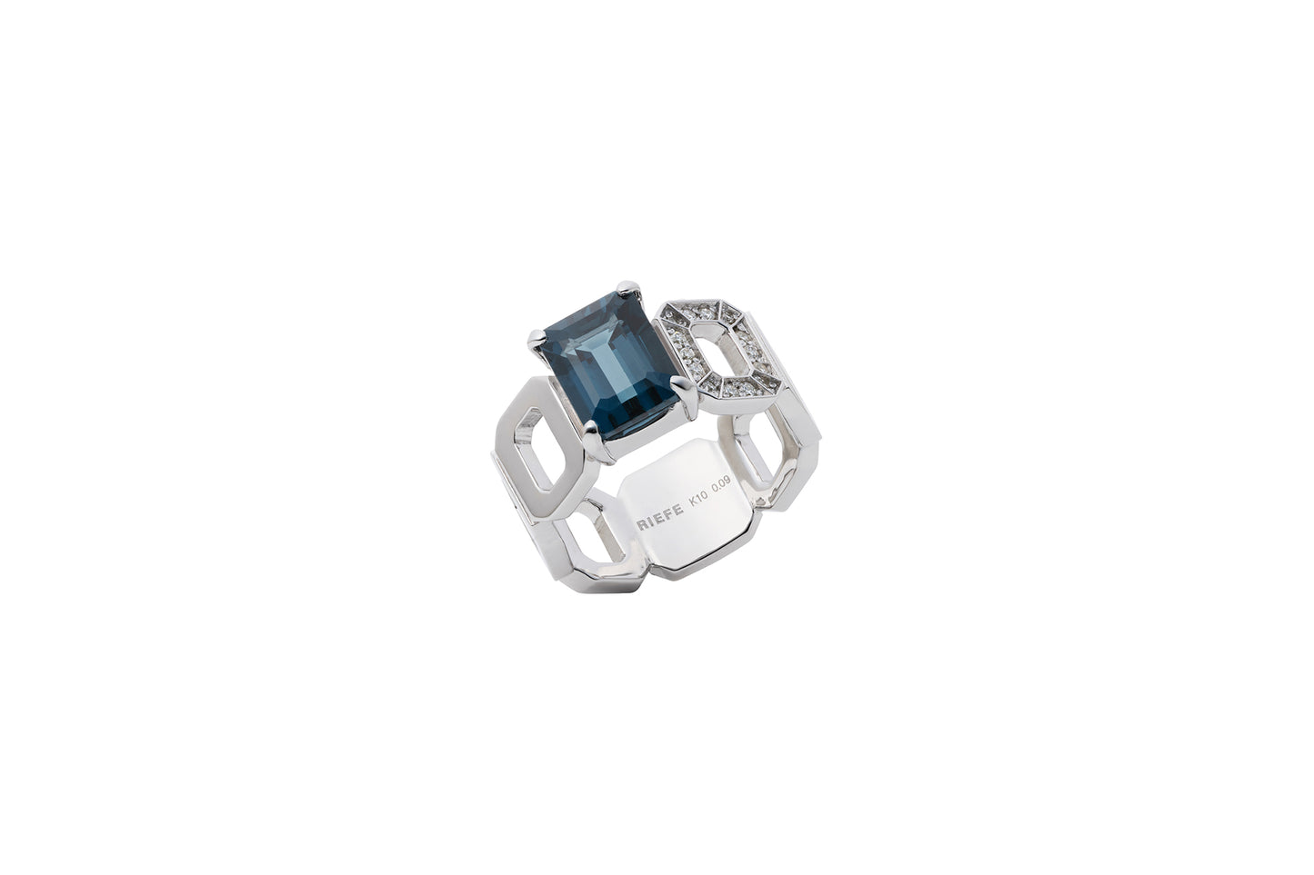 Incomplete Ring_WG × London Blue Topaz × White Dia 0.10ct