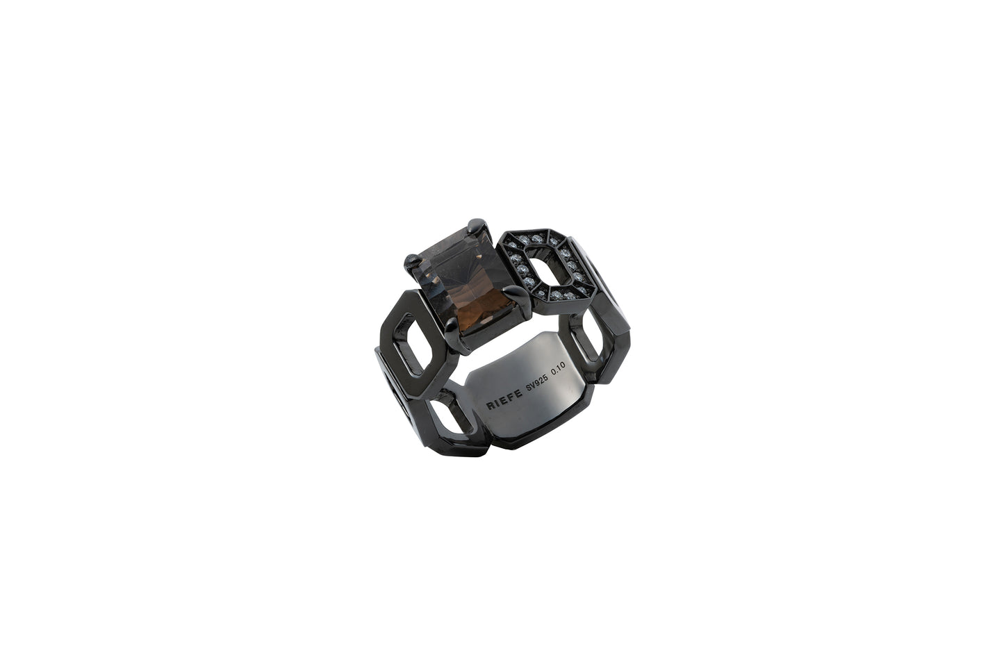 Incomplete Ring_SV925 × Smoky Quartz × White Dia 0.10ct
