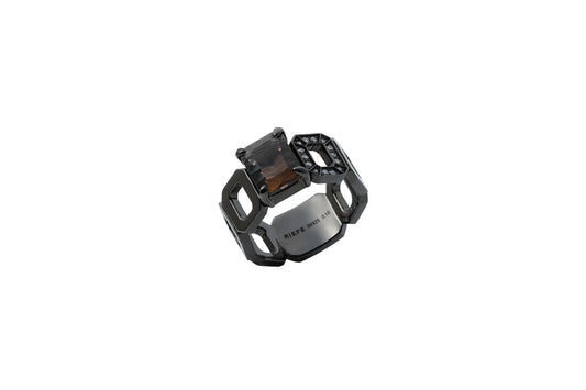 Incomplete Ring_SV925 × Smoky Quartz × White Dia 0.10ct