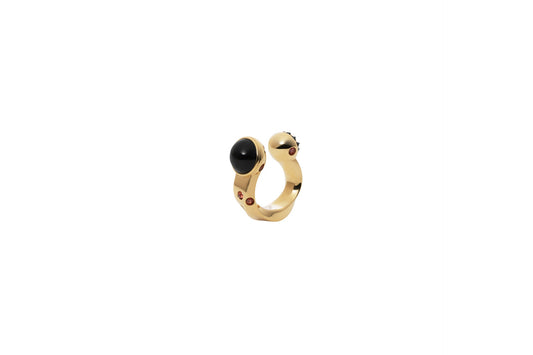 Stash Ear Cuff_SV925 × Black Onyx × Black Dia 0.11ct