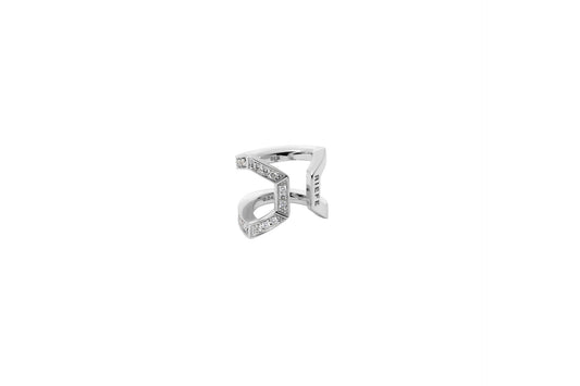 Double Arc Ear Cuff_WG × White Dia 0.24ct