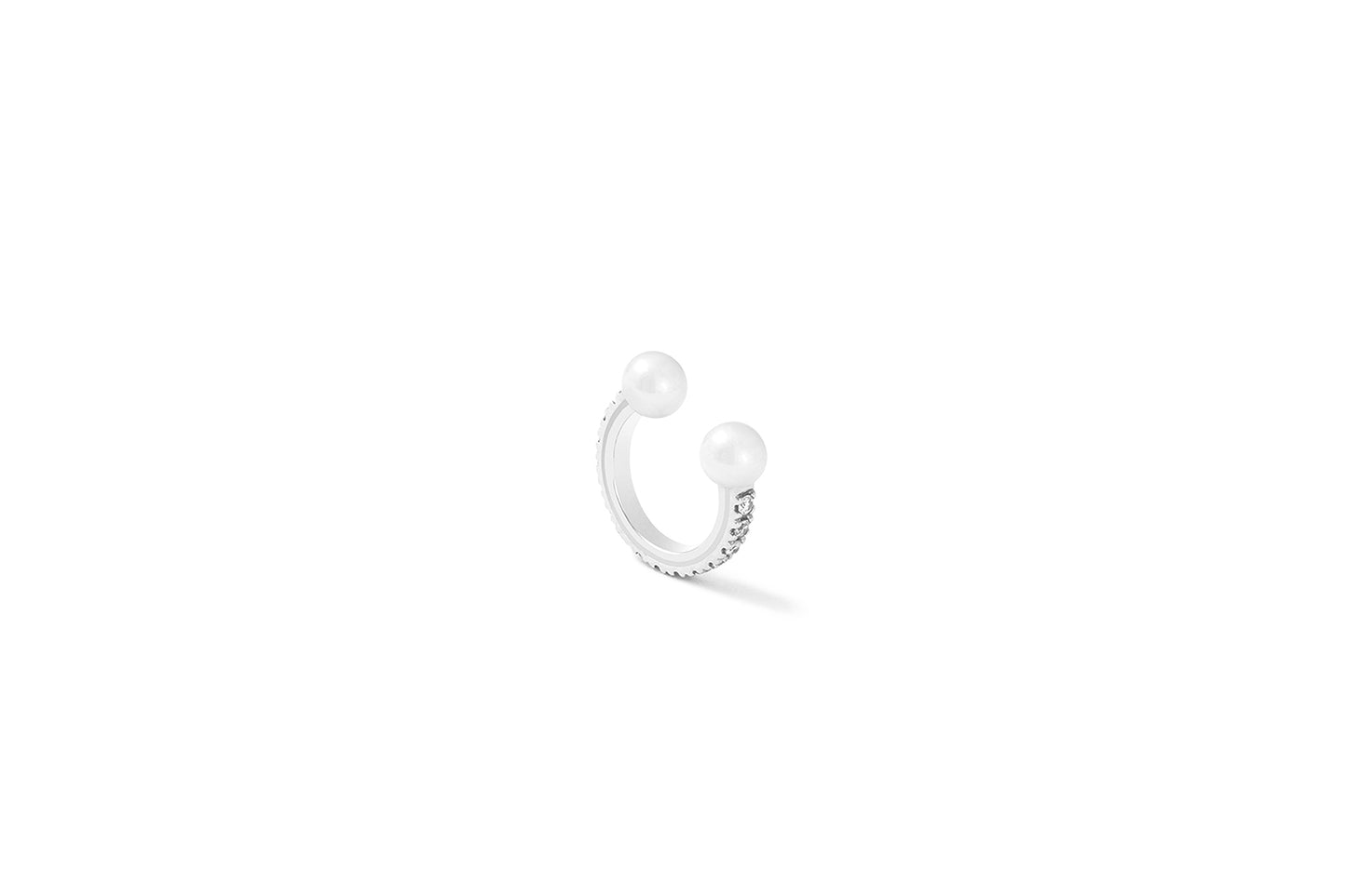 Comfy Ear Cuff_WG × White Dia 0.13ct × White EPO