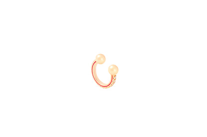 Comfy Ear Cuff_PG × White Dia 0.13ct × Red EPO